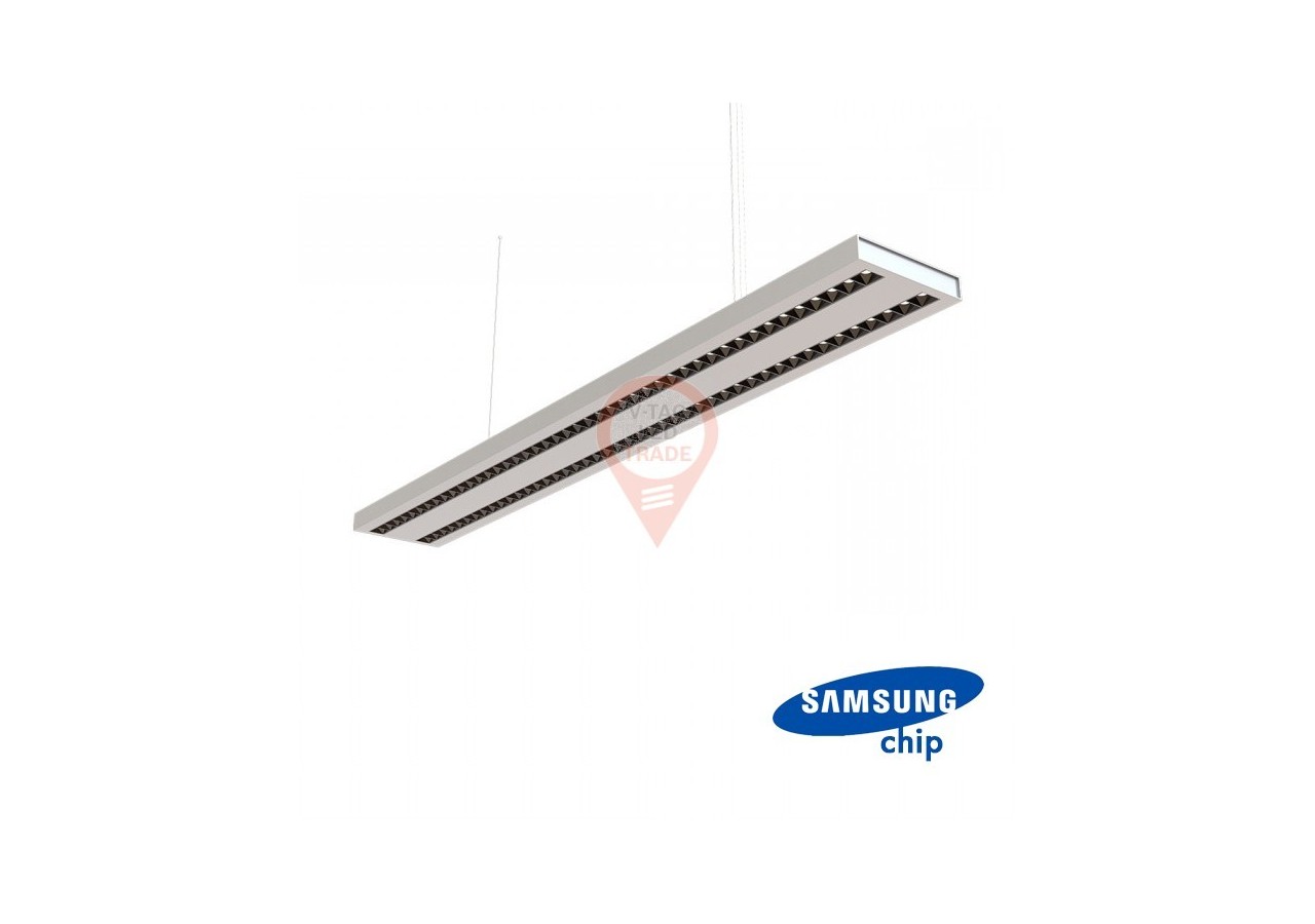 Éclairage Linéaire LED SAMSUNG Chip - 60W Suspendu Connectable Corps Argent 4000K