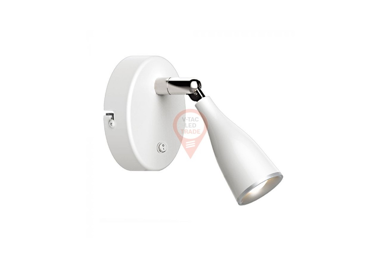 Applique LED 4,5W 3000K Blanc avec Interrupteur