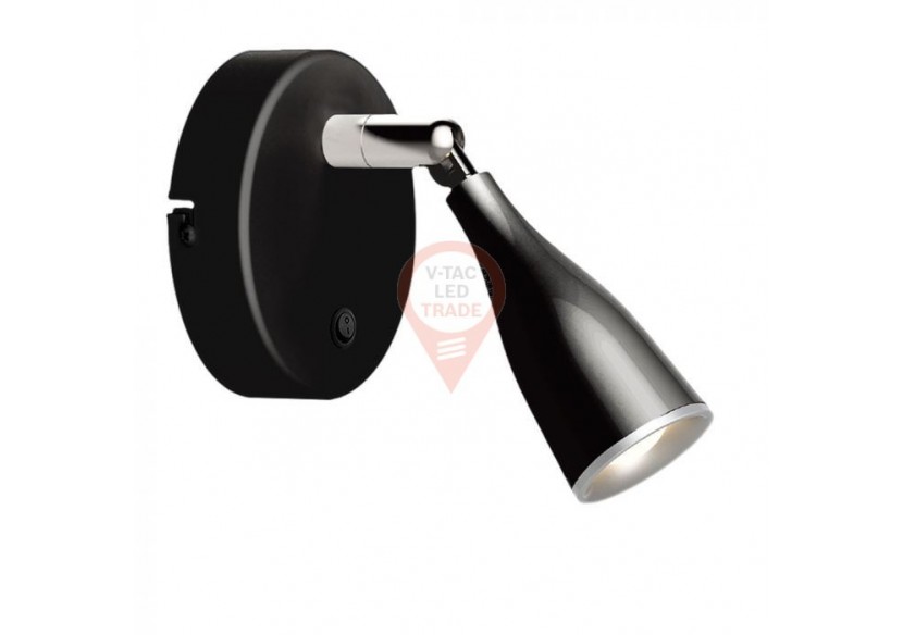 Applique LED 4,5W 3000K Noir avec Interrupteur