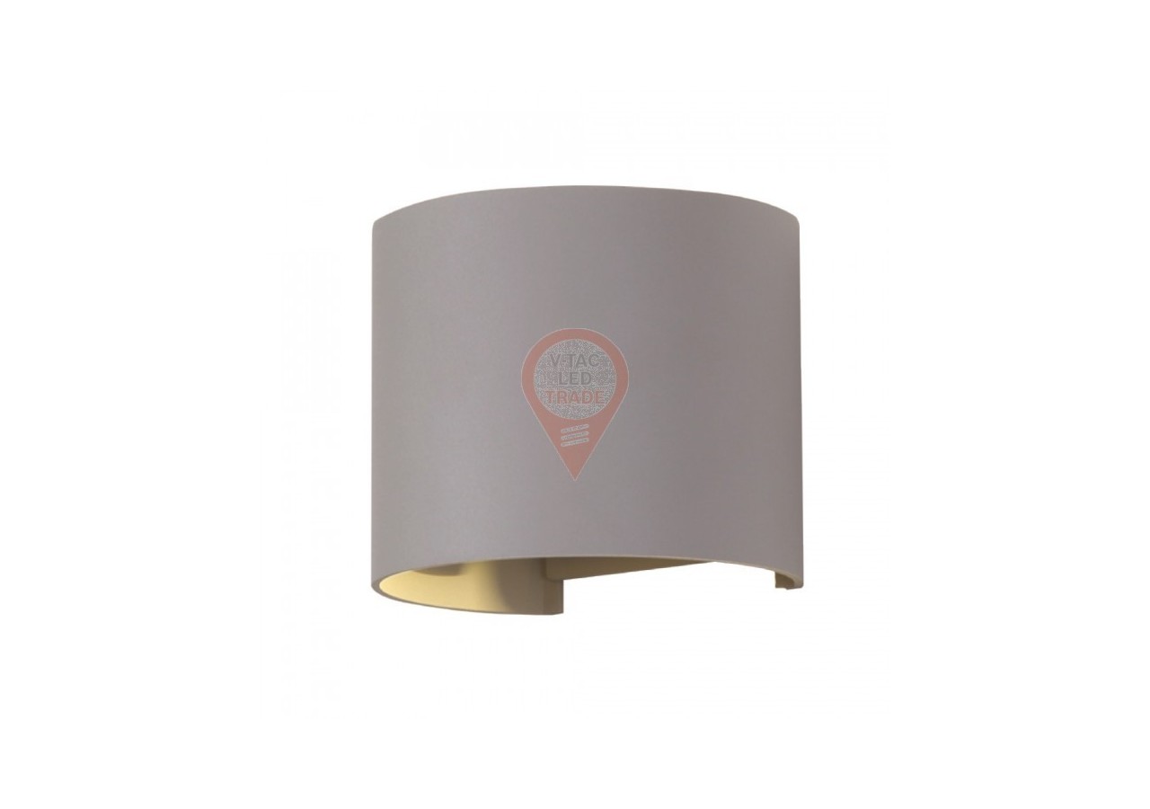 Applique 6W Corps Gris Rond IP65 3000K