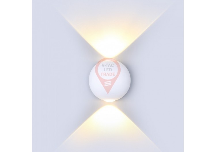 Applique Murale LED 6W Corps Blanc IP65 Ronde Blanc Chaud