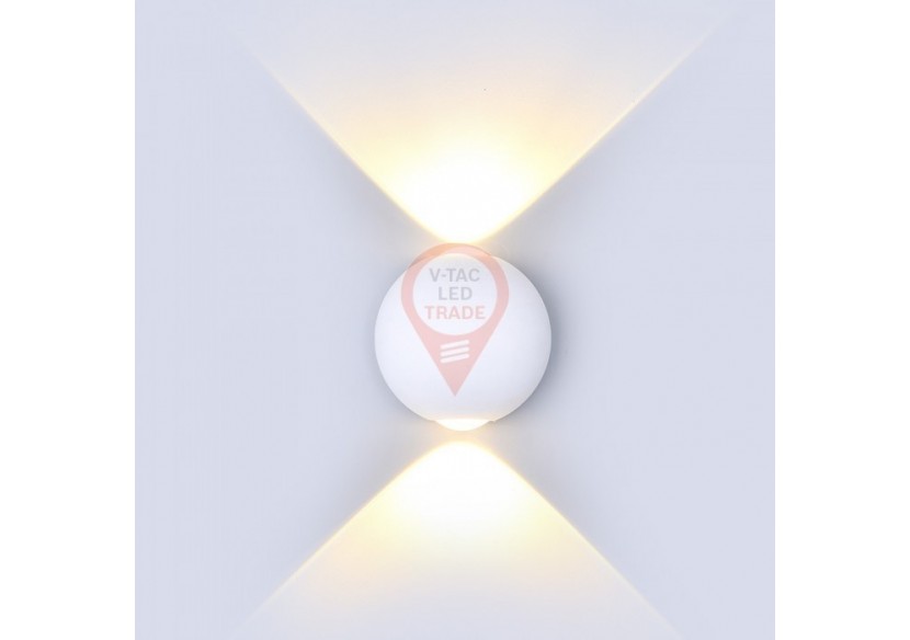 Applique Murale LED 6W Corps Blanc IP65 Ronde Blanc Chaud