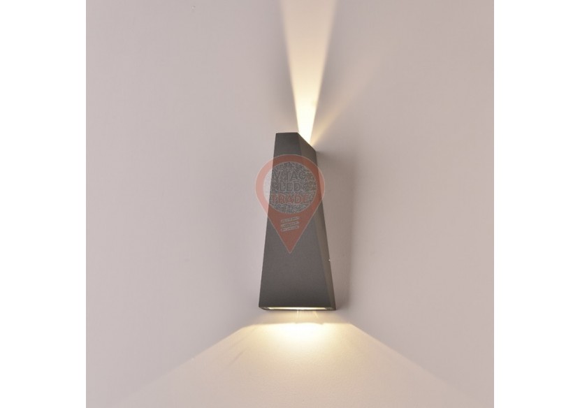 Applique Murale LED 6W Corps Gris IP65 Blanc Chaud