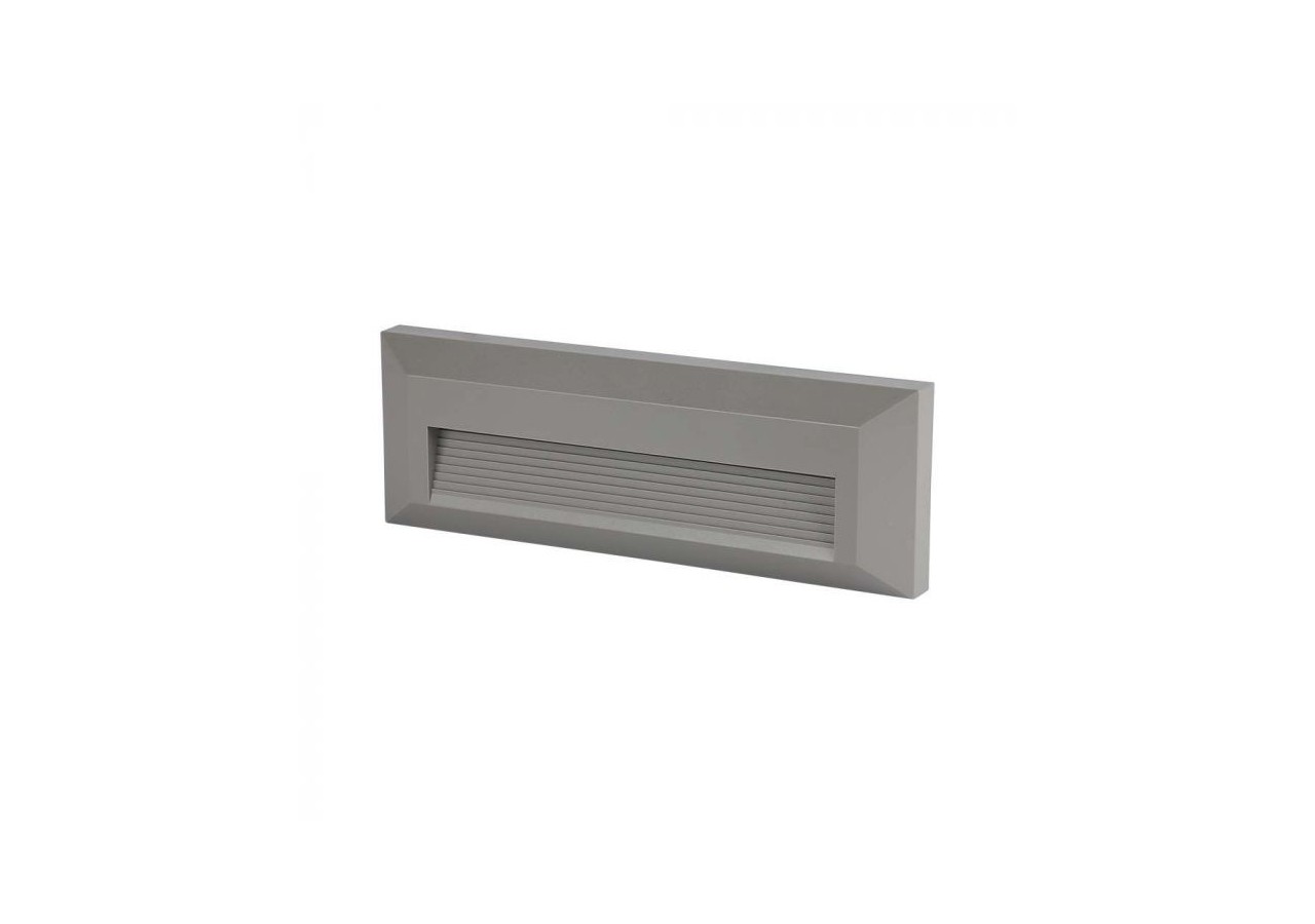 Marchepied LED 3W Gris Clair Corps Rectangle Blanc Naturel