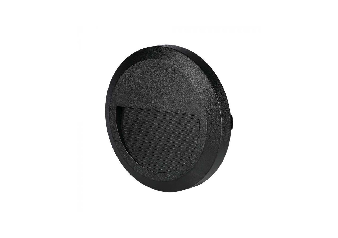 Lampe de Marche LED 2W Corps Noir Rond Blanc Naturel