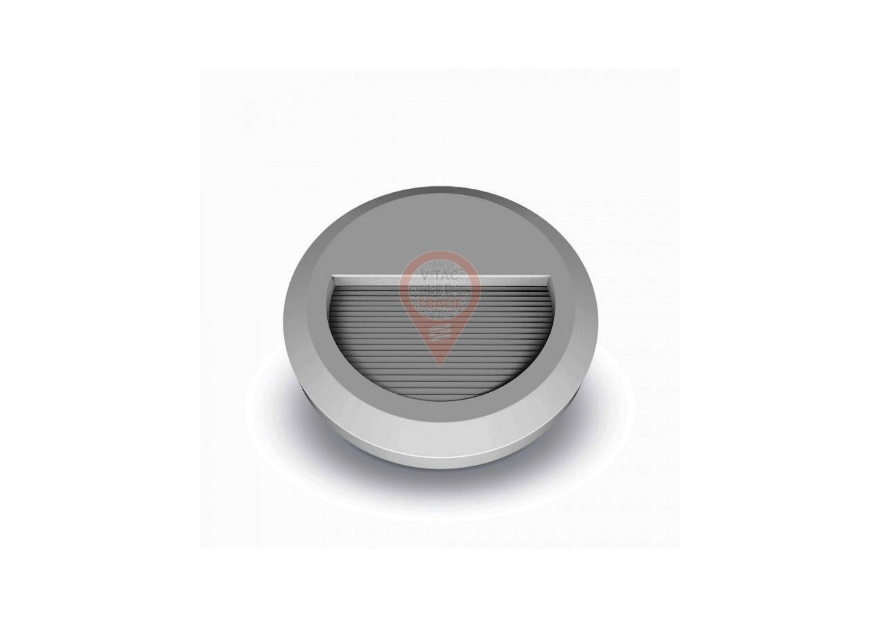 Marchepied LED 2W Gris Clair Corps Rond Blanc Naturel