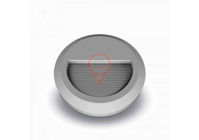 Marchepied LED 2W Gris Clair Corps Rond Blanc Naturel