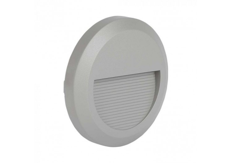Marchepied LED 2W Gris Clair Corps Rond Blanc Chaud