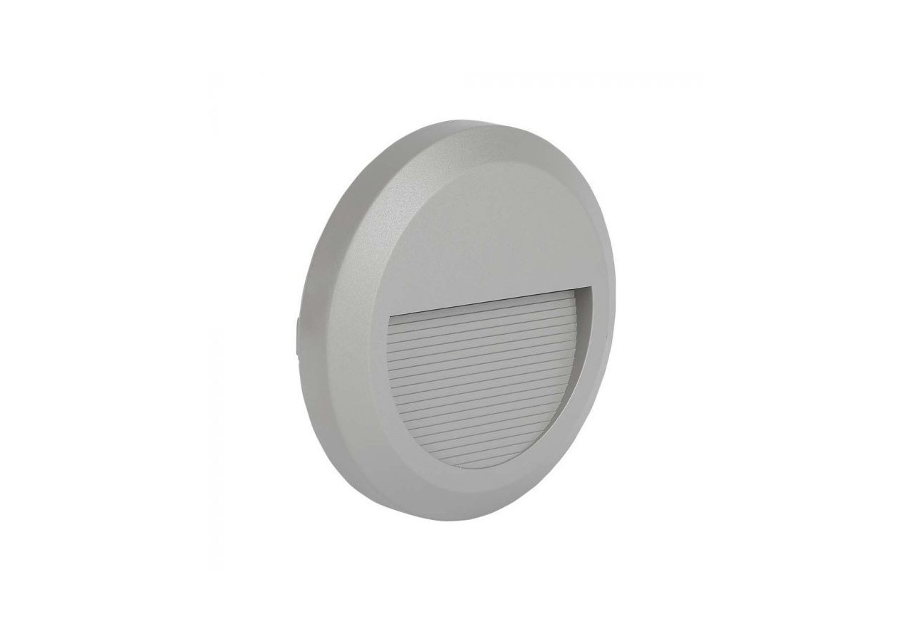 Marchepied LED 2W Gris Clair Corps Rond Blanc Chaud