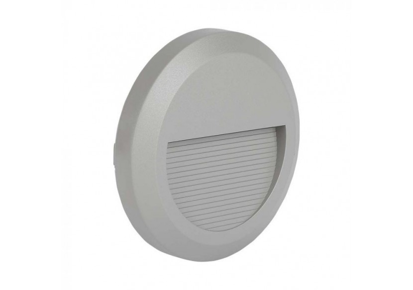 Marchepied LED 2W Gris Clair Corps Rond Blanc Chaud