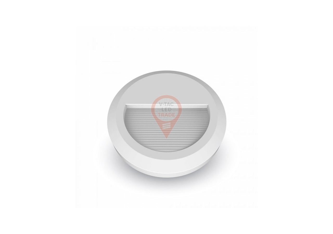 Lampe de Marche LED 2W Corps Blanc Rond Blanc Naturel