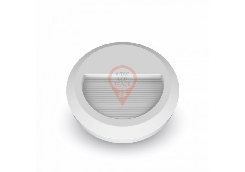 Lampe de Marche LED 2W Corps Blanc Rond Blanc Naturel