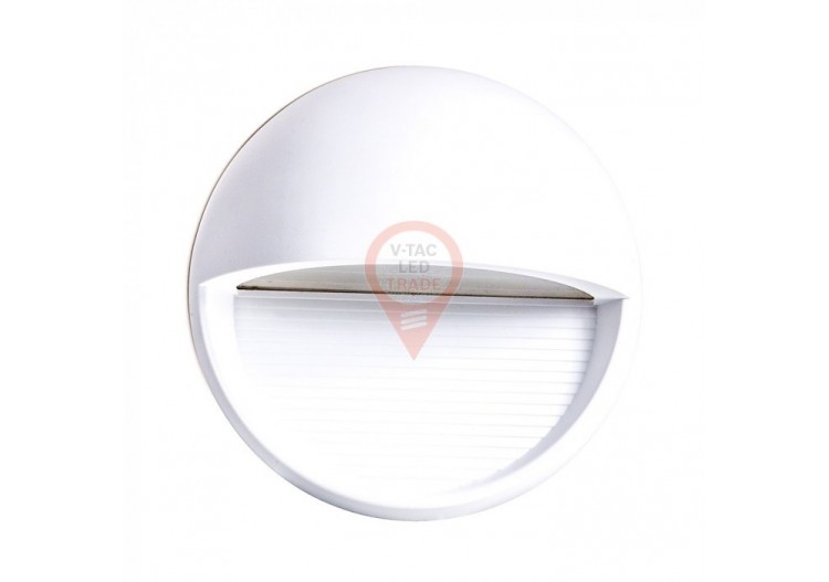 Lampe de Marche LED 3W Corps Blanc Rond Blanc Naturel