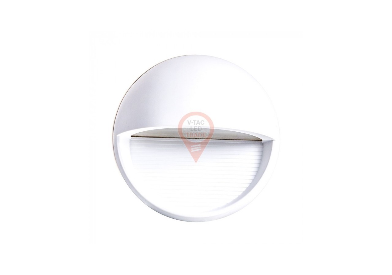 Lampe de Marche LED 3W Corps Blanc Rond Blanc Naturel