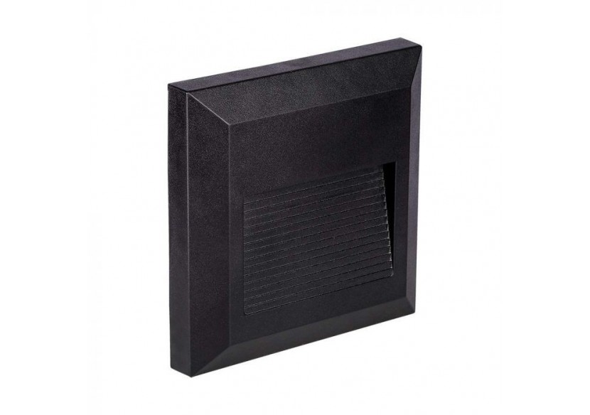 Lampe de Marche LED 2W Corps Noir Carré Blanc Naturel