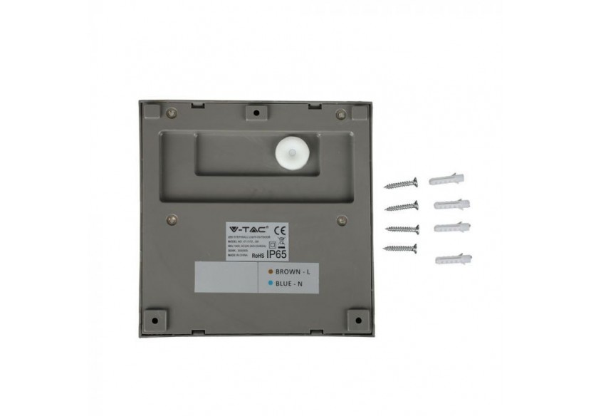 Marchepied LED 3W Gris Corps Carré Blanc Naturel