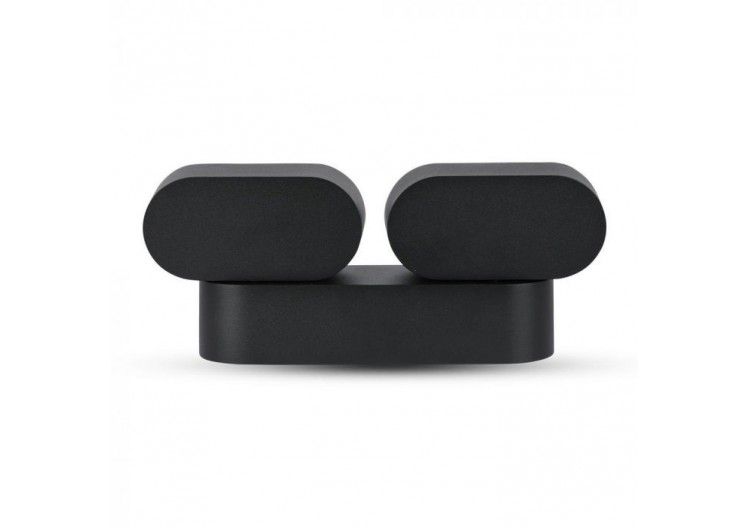 Applique Murale LED 12W Corps Noir IP65 Mobile Blanc Chaud