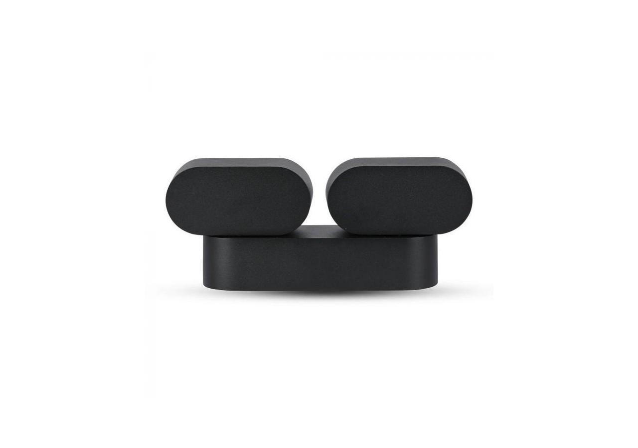 Applique Murale LED 12W Corps Noir IP65 Mobile Blanc Chaud