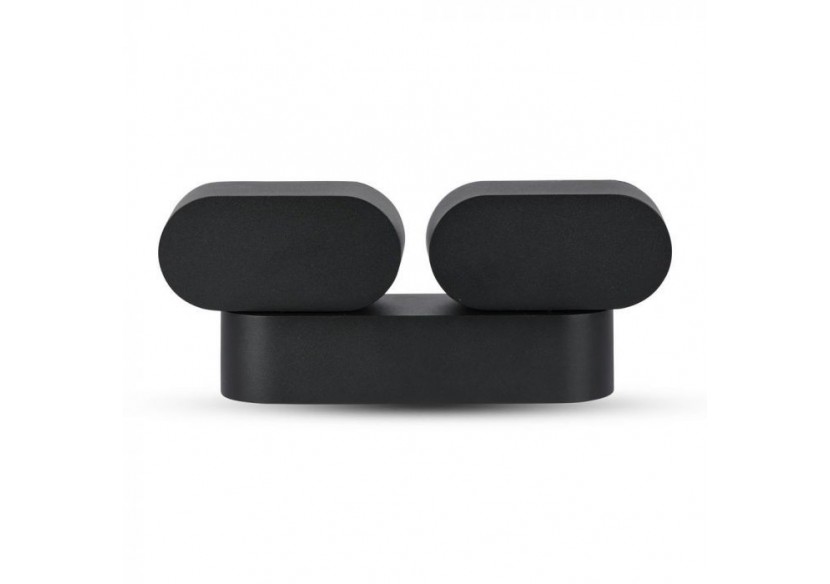 Applique Murale LED 12W Corps Noir IP65 Mobile Blanc Chaud