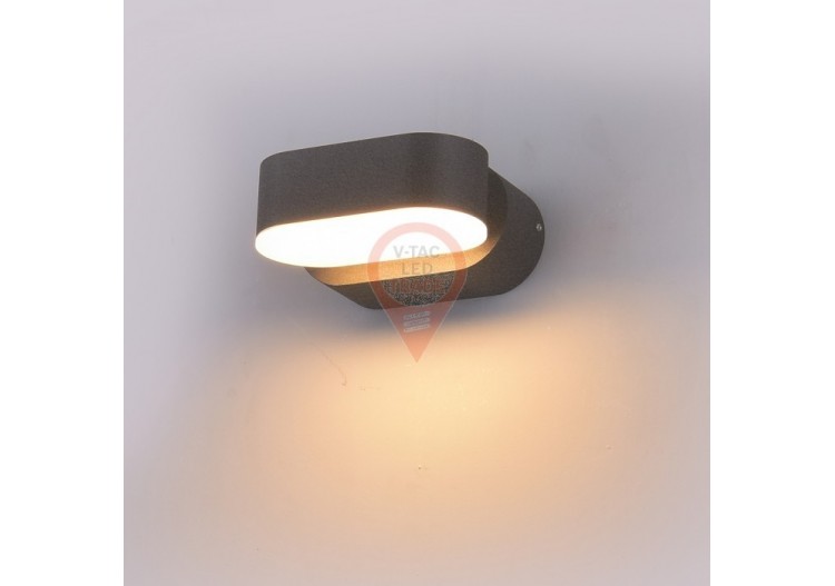 Applique Murale LED 6W Corps Gris IP65 Mobile Blanc Chaud