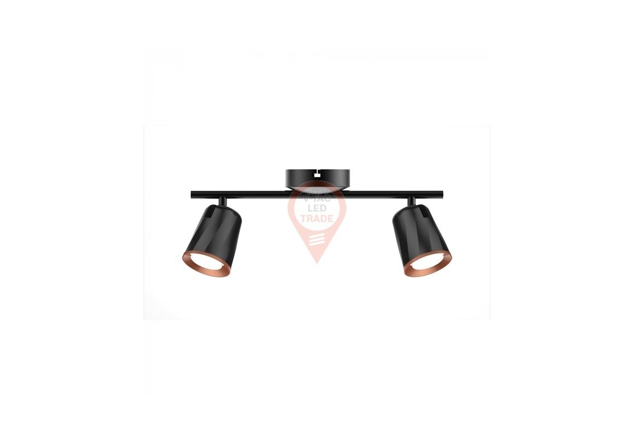 Applique Murale 2 x 6W Corps Noir Blanc Chaud