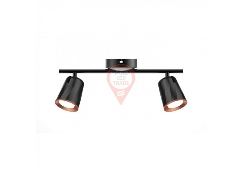 Applique Murale 2 x 6W Corps Noir Blanc Chaud