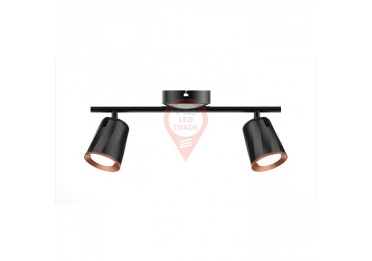 Applique Murale 2 x 6W Corps Noir Blanc Naturel