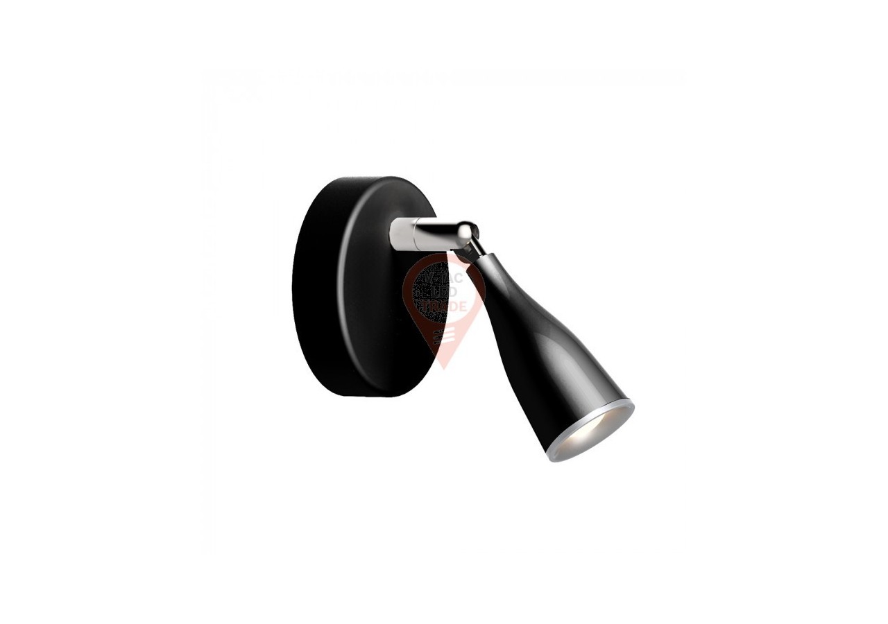 Applique Murale 4,5W Corps Noir Blanc Chaud