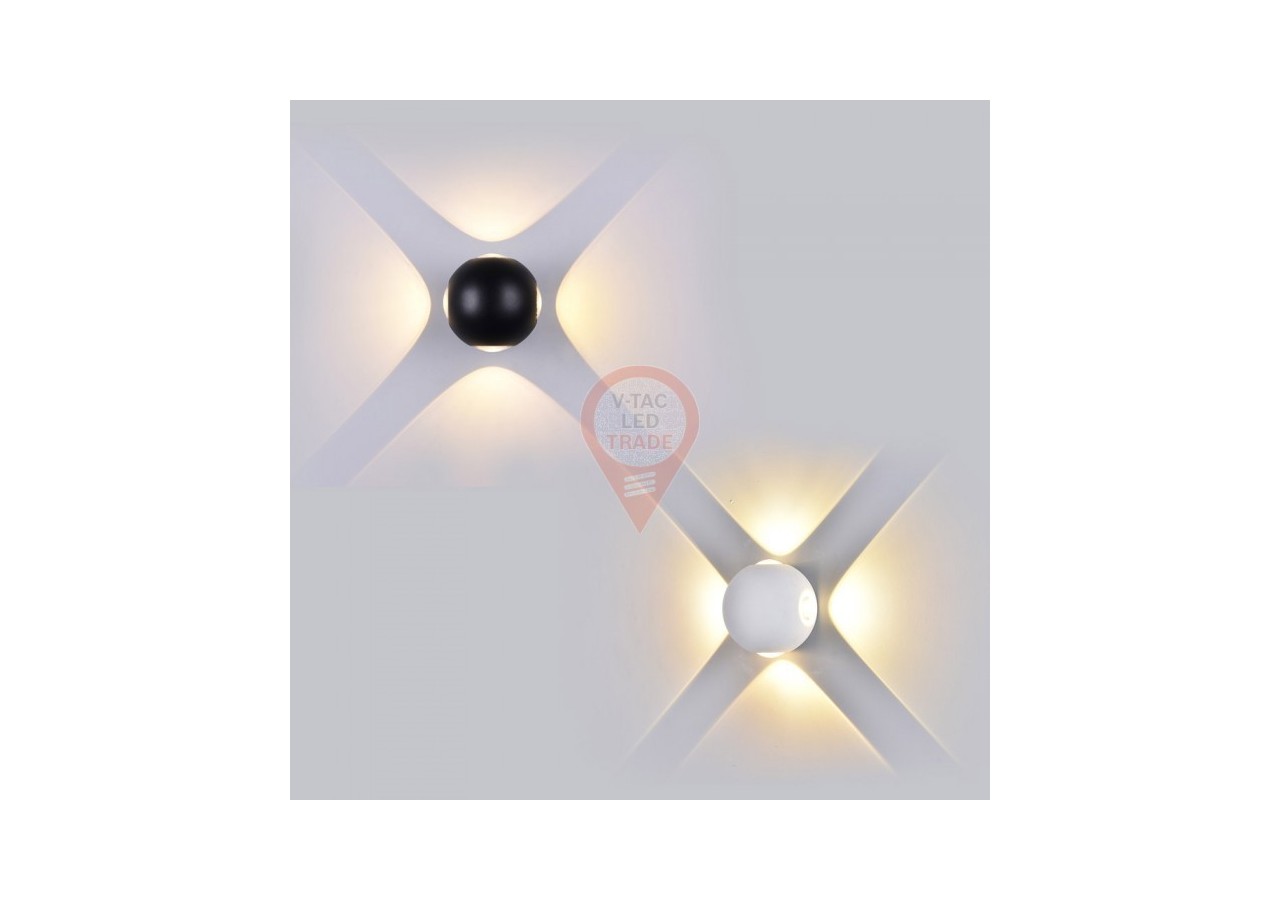 Applique Murale LED 4W Corps Noir Ronde 4000K IP65