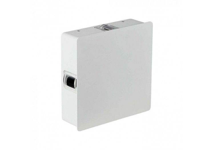 Applique Murale 4W Corps Blanc Carré IP65 Blanc Chaud