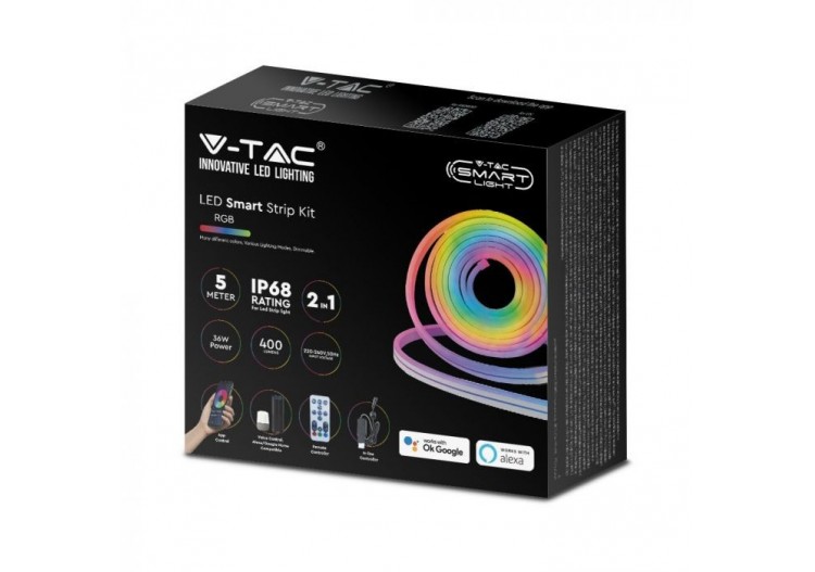 Bande lumineuse LED - Prise UE 36 W compatible avec Amazon Alexa et Google Home