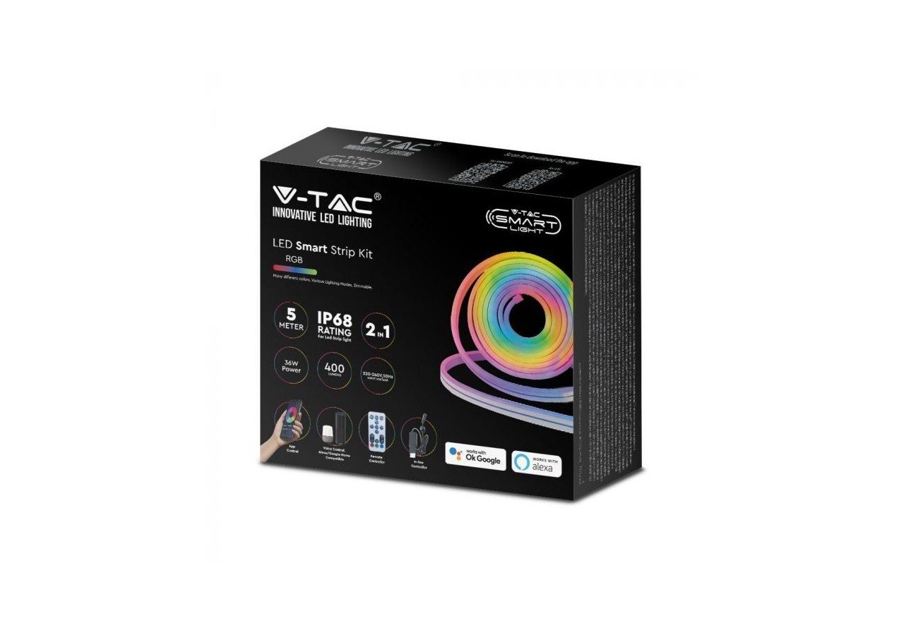 Bande lumineuse LED - Prise UE 36 W compatible avec Amazon Alexa et Google Home