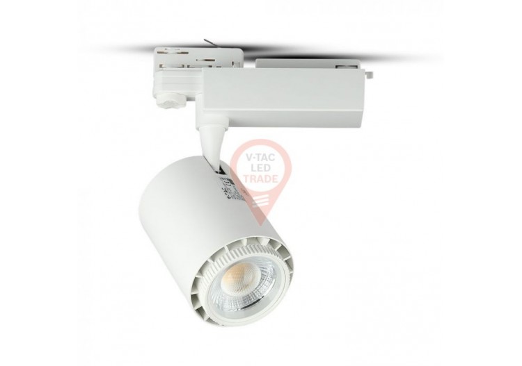 Luminaire sur Rail LED 45W CRI95 Corps Blanc 3 en 1