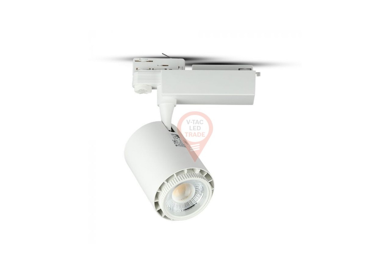 Luminaire sur Rail LED 45W CRI95 Corps Blanc 3 en 1