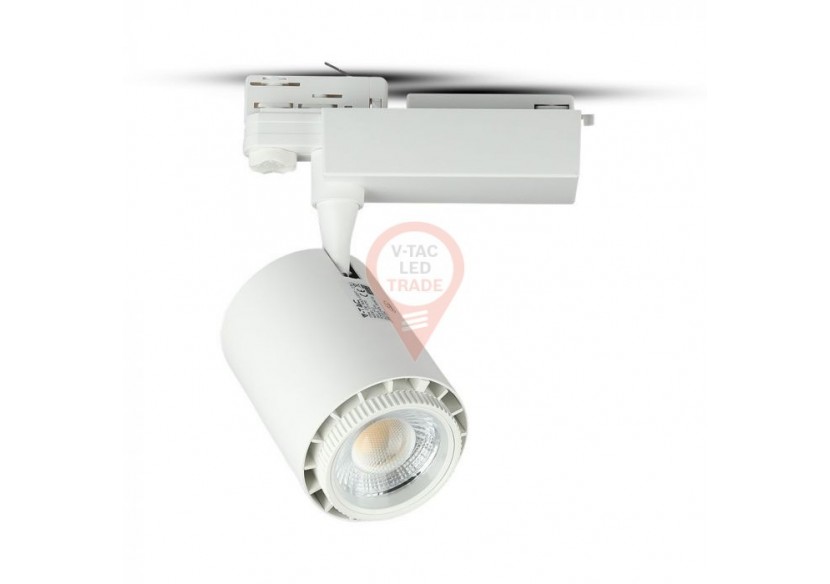 Luminaire sur Rail LED 45W CRI95 Corps Blanc 3 en 1