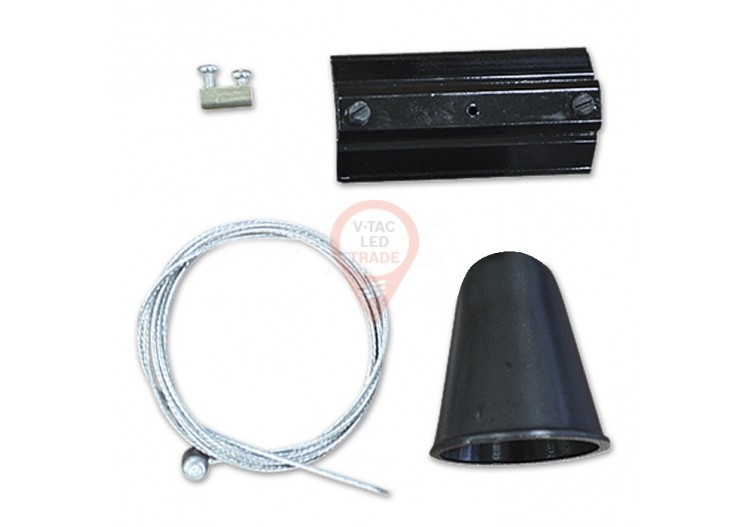 Kit d'éclairage sur rail suspendu 1M/4 lignes noir