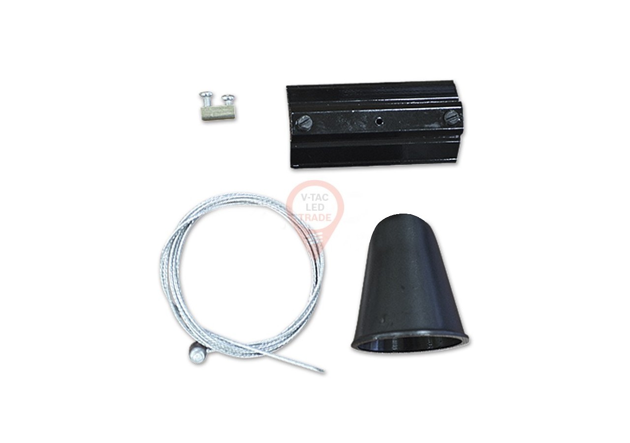 Kit d'éclairage sur rail suspendu 1M/4 lignes noir