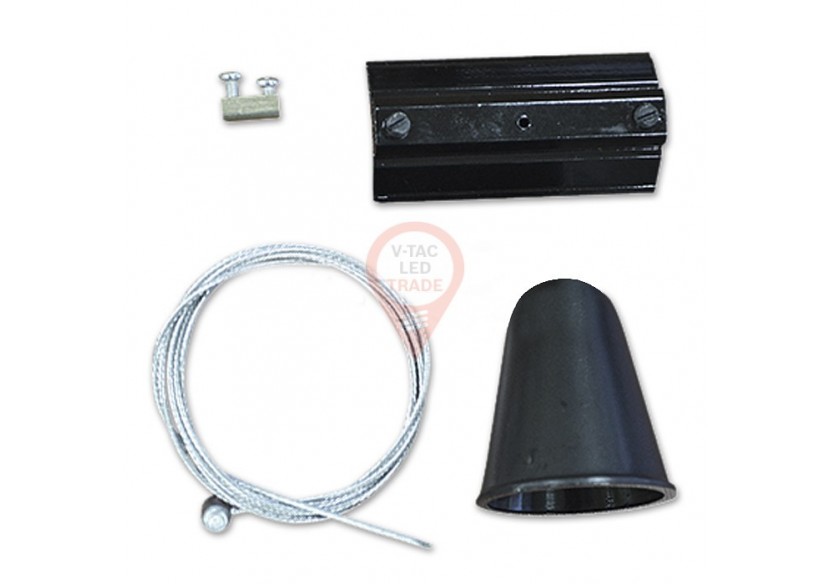 Kit d'éclairage sur rail suspendu 1M/4 lignes noir
