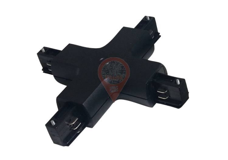 4X connecteur d'éclairage sur rail noir