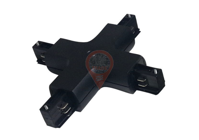 4X connecteur d'éclairage sur rail noir