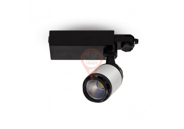 Luminaire sur Rail LED 10W Noir/Blanc Corps Blanc