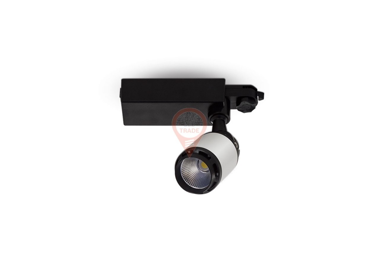 Luminaire sur Rail LED 10W Noir/Blanc Corps Blanc