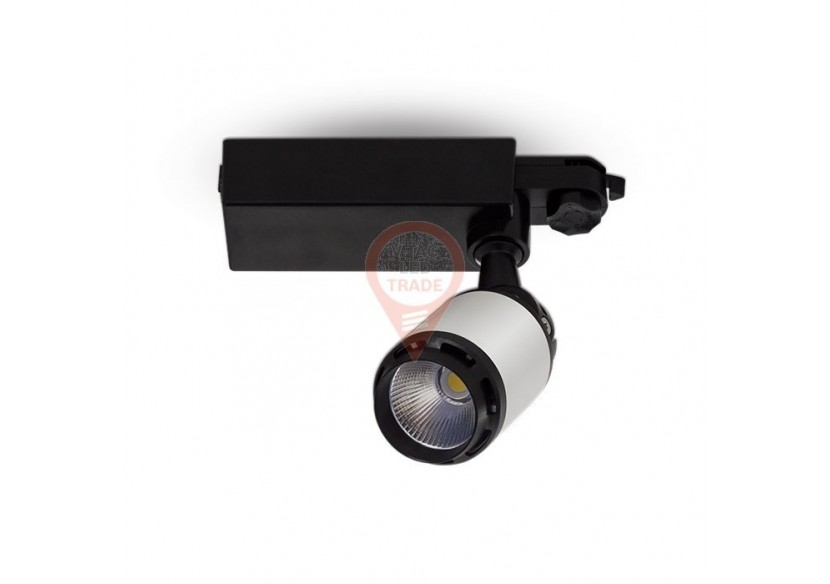 Luminaire sur Rail LED 10W Noir/Blanc Corps Blanc