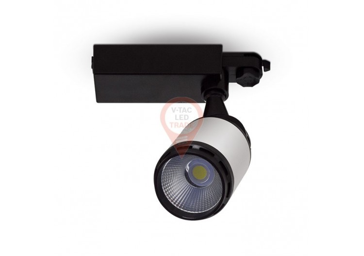 Luminaire sur Rail LED 25W Noir/Blanc Corps Blanc