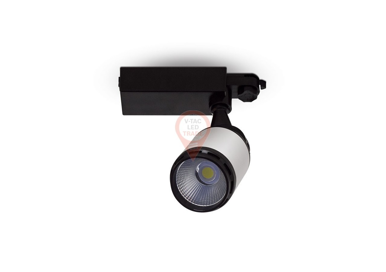 Luminaire sur Rail LED 25W Noir/Blanc Corps Blanc