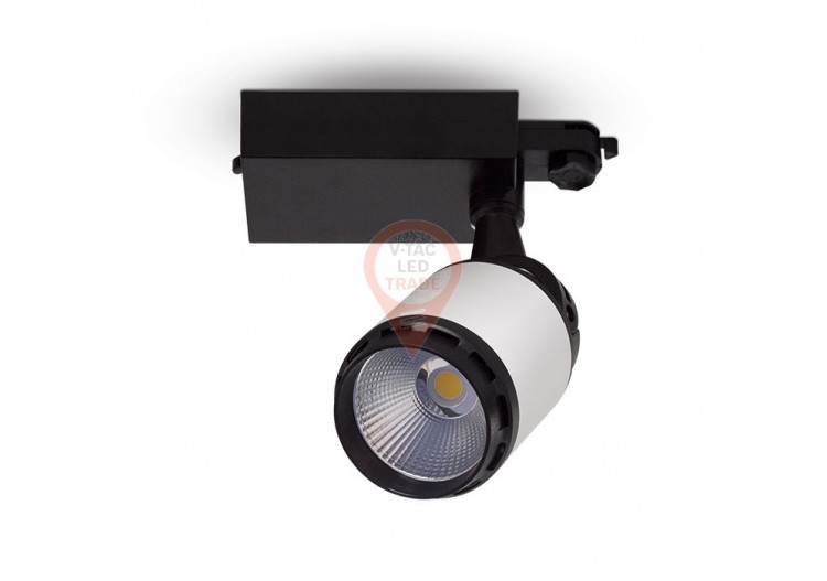 Luminaire sur Rail LED 35W Noir/Blanc Corps Blanc Chaud