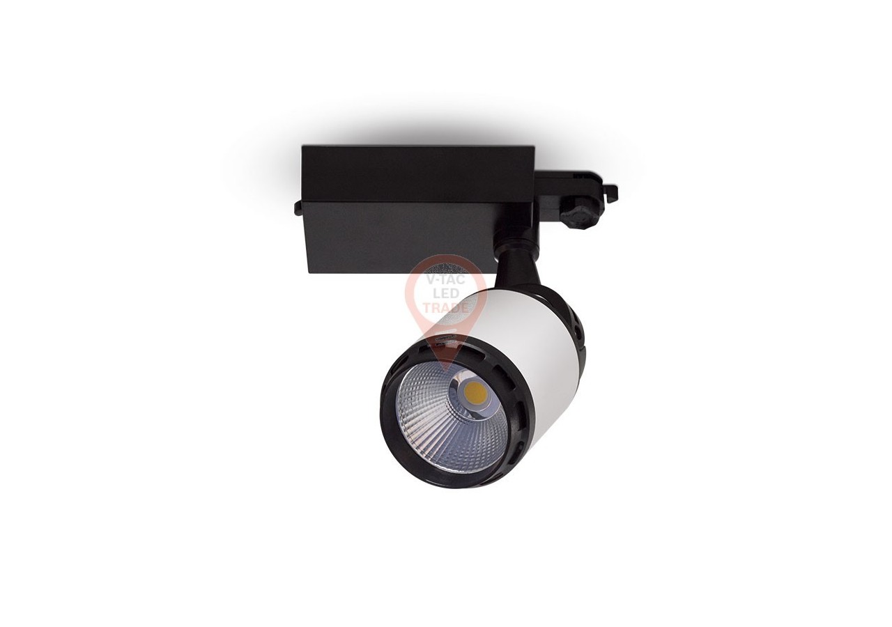 Luminaire sur Rail LED 35W Noir/Blanc Corps Blanc Chaud