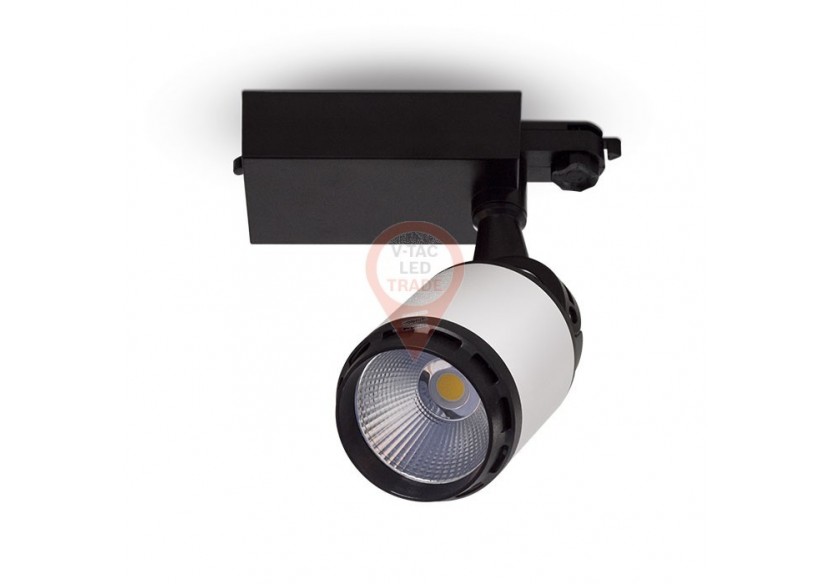 Luminaire sur Rail LED 35W Noir/Blanc Corps Blanc Chaud