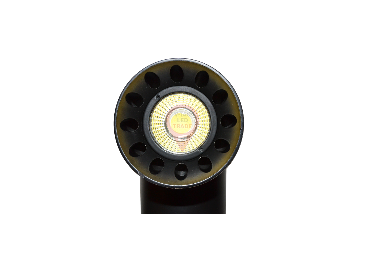 Luminaire sur Rail LED 20W Corps Noir Rond Blanc