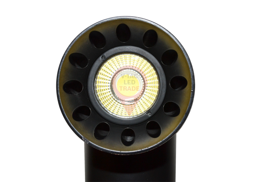 Luminaire sur Rail LED 20W Corps Noir Rond Blanc